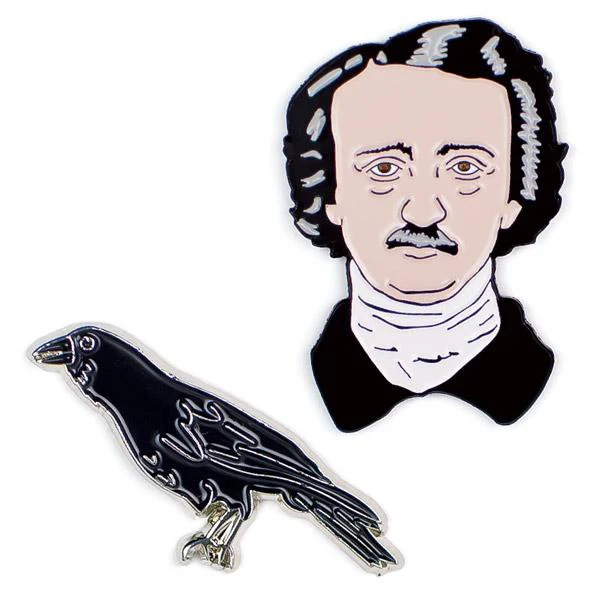 Edgar Allan Poe & The Raven Pins
