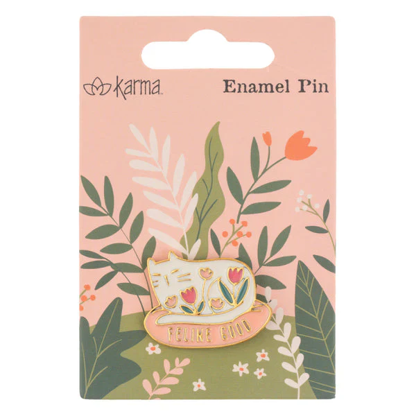 Karma Enamel Pins: Cat