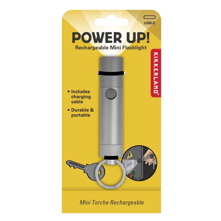 Kikkerland Rechargeable Mini Flashlight Keyring