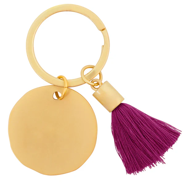 Karma Round Tassel Keychain: Smile - Image 2