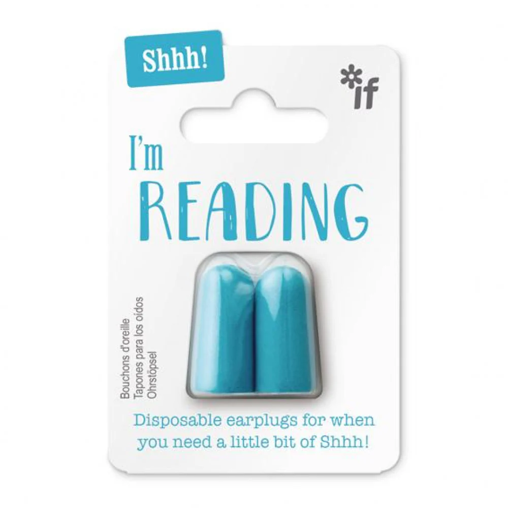 Shhh! Foam Earplugs - I'm Reading (Blue)